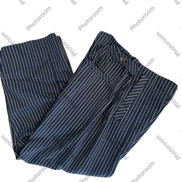 Free People Acadia Trouser Blue Combo/Pinstripe Size 2, NWOT - Picture 5 of 13